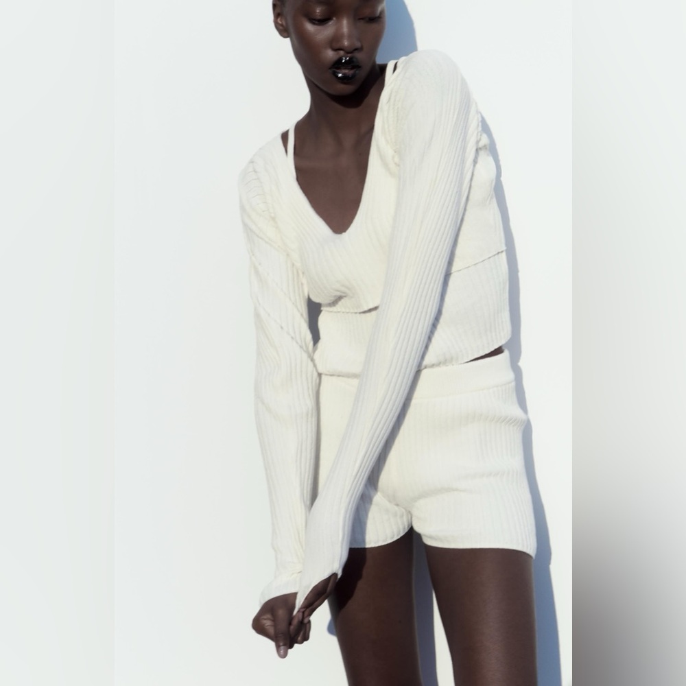 Zara ribbed cozy shorts